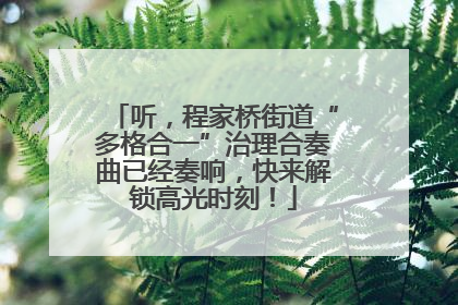 听，程家桥街道“多格合一”治理合奏曲已经奏响，快来解锁高光时刻！
