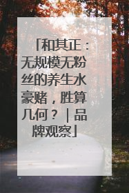 和其正：无规模无粉丝的养生水豪赌，胜算几何？｜品牌观察