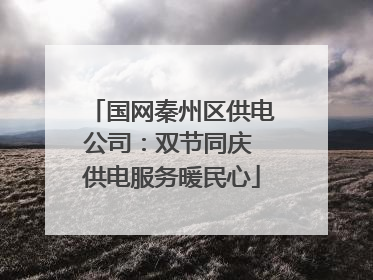 国网秦州区供电公司：双节同庆 供电服务暖民心