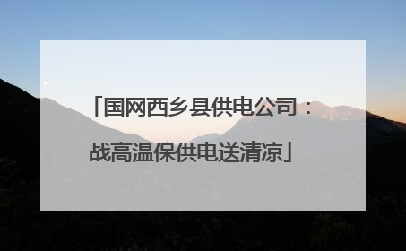 国网西乡县供电公司：战高温保供电送清凉