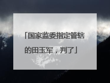 国家监委指定管辖的田玉军，判了