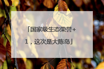 国家级生态荣誉+1，这次是大陈岛