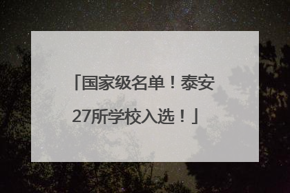 国家级名单！泰安27所学校入选！