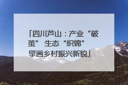 四川芦山：产业“破茧” 生态“织锦” 擘画乡村振兴新貌
