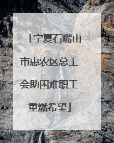 宁夏石嘴山市惠农区总工会助困难职工重燃希望