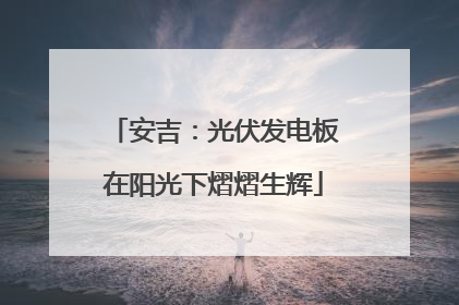 安吉：光伏发电板在阳光下熠熠生辉
