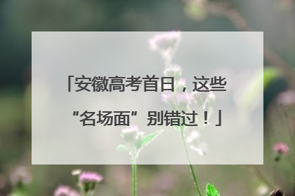 安徽高考首日，这些“名场面”别错过！