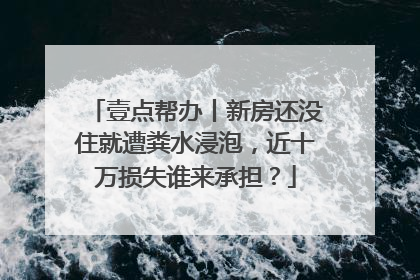 壹点帮办丨新房还没住就遭粪水浸泡，近十万损失谁来承担？