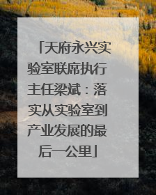 天府永兴实验室联席执行主任梁斌：落实从实验室到产业发展的最后一公里