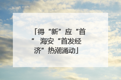 得“新”应“首” 海安“首发经济”热潮涌动