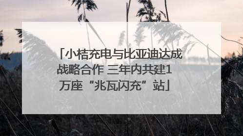 小桔充电与比亚迪达成战略合作 三年内共建1万座“兆瓦闪充”站