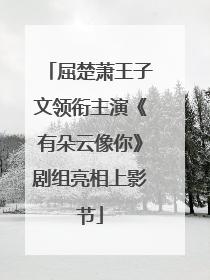 屈楚萧王子文领衔主演《有朵云像你》剧组亮相上影节