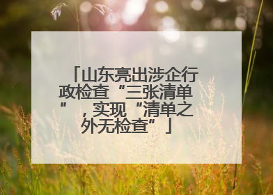 山东亮出涉企行政检查“三张清单”，实现“清单之外无检查”