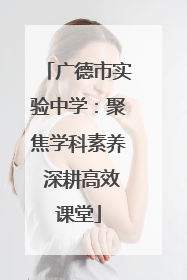 广德市实验中学：聚焦学科素养 深耕高效课堂
