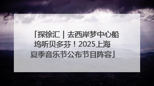 探徐汇｜去西岸梦中心船坞听贝多芬！2025上海夏季音乐节公布节目阵容