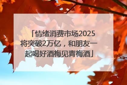 情绪消费市场2025将突破2万亿，和朋友一起喝好酒梅见青梅酒