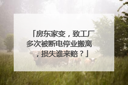 房东家变，致工厂多次被断电停业搬离，损失谁来赔？