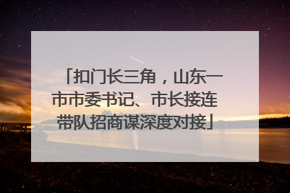 扣门长三角，山东一市市委书记、市长接连带队招商谋深度对接