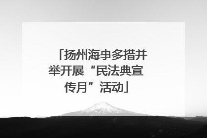 扬州海事多措并举开展“民法典宣传月”活动