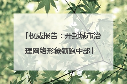 权威报告：开封城市治理网络形象领跑中部
