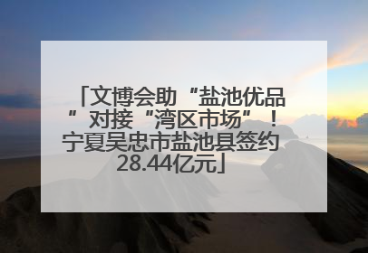 文博会助“盐池优品”对接“湾区市场”！宁夏吴忠市盐池县签约28.44亿元
