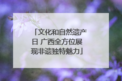 文化和自然遗产日 广西全方位展现非遗独特魅力