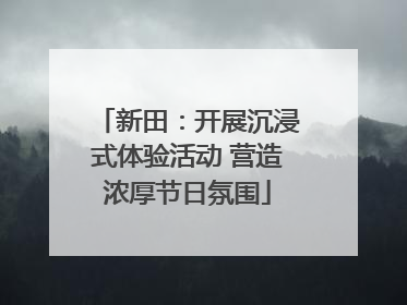新田：开展沉浸式体验活动 营造浓厚节日氛围