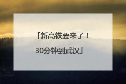 新高铁要来了！30分钟到武汉