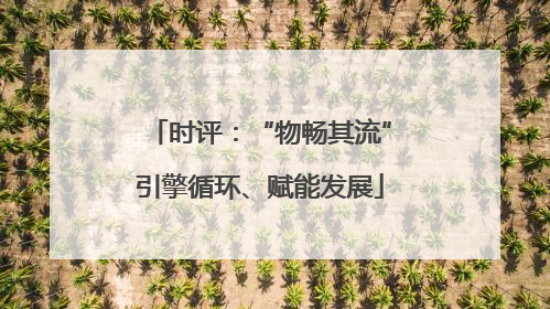 时评：“物畅其流”引擎循环、赋能发展