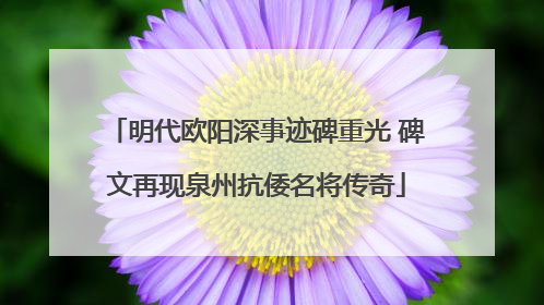 明代欧阳深事迹碑重光 碑文再现泉州抗倭名将传奇