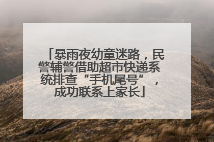 暴雨夜幼童迷路，民警辅警借助超市快递系统排查“手机尾号”，成功联系上家长