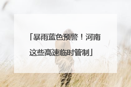 暴雨蓝色预警！河南这些高速临时管制