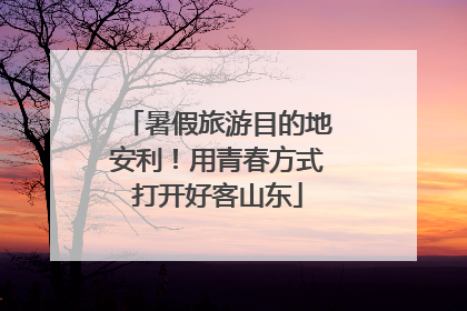 暑假旅游目的地安利！用青春方式打开好客山东