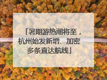 暑期游热潮将至，杭州始发新增、加密多条直达航线
