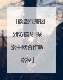 欧盟代表团到访横琴 探索中欧合作新路径