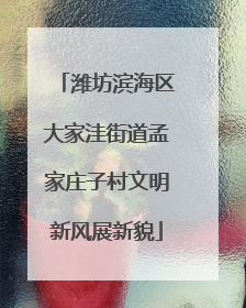 潍坊滨海区大家洼街道孟家庄子村文明新风展新貌