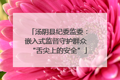 汤阴县纪委监委：嵌入式监督守护群众“舌尖上的安全”