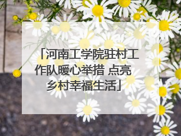 河南工学院驻村工作队暖心举措 点亮乡村幸福生活