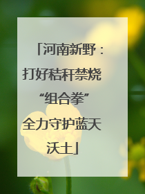 河南新野：打好秸秆禁烧“组合拳” 全力守护蓝天沃土