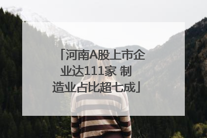 河南A股上市企业达111家 制造业占比超七成