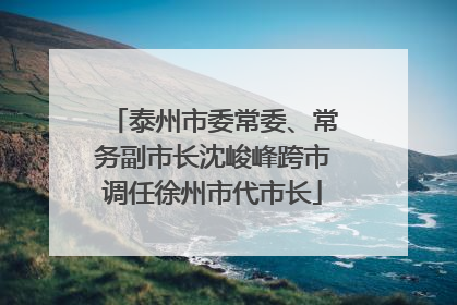 泰州市委常委、常务副市长沈峻峰跨市调任徐州市代市长