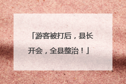 游客被打后，县长开会，全县整治！