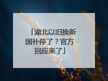 湖北以旧换新国补停了？官方回应来了