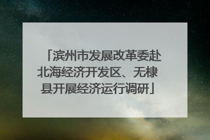 滨州市发展改革委赴北海经济开发区、无棣县开展经济运行调研