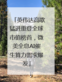 英伟达高歌猛进重登全球市值榜首，微美全息AI催生算力需求爆发
