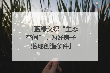 蓝绿交织“生态空间”，为好房子落地创造条件