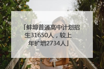 蚌埠普通高中计划招生31650人，较上年扩增2734人