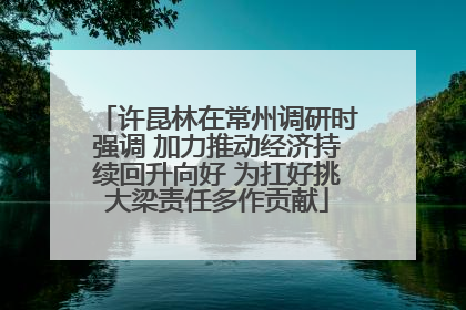 许昆林在常州调研时强调 加力推动经济持续回升向好 为扛好挑大梁责任多作贡献