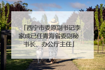 西宁市委原副书记李家成已任青海省委副秘书长、办公厅主任