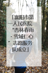 襄阳市第一人民医院“杏林春雨・雪域仁心”志愿服务队成立
